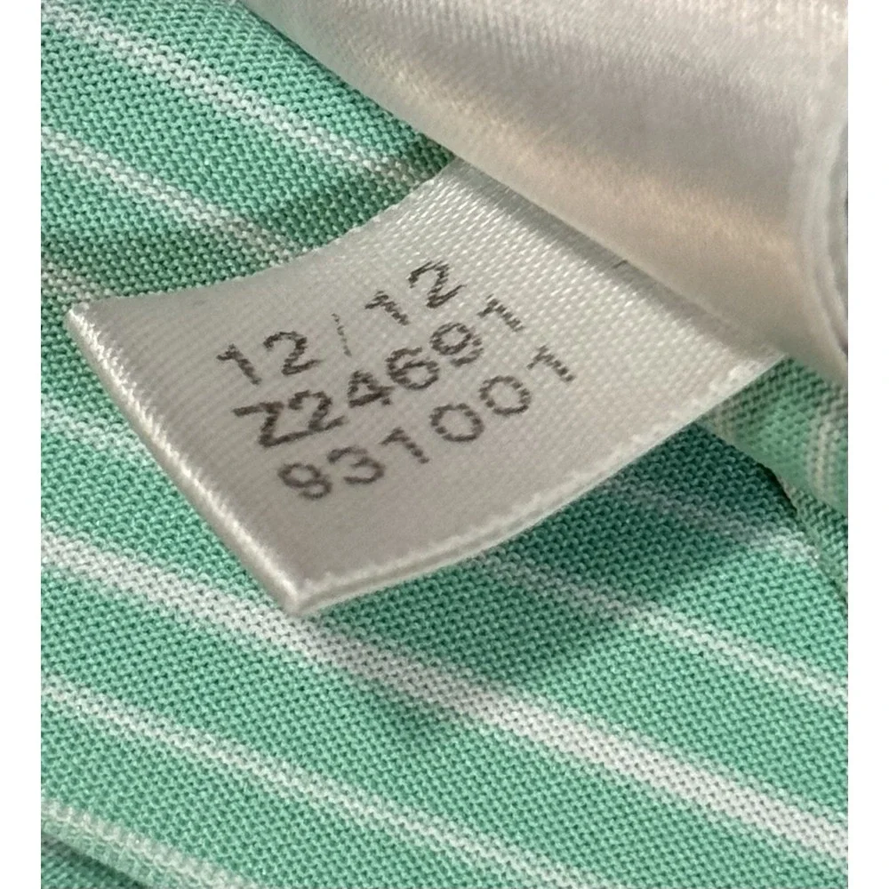 Adidas Golf Climalite Polo Shirt Mens Size 2XL Green Striped Performance Wicking